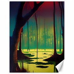 Nature Swamp Water Sunset Spooky Night Reflections Bayou Lake Canvas 12  X 16  by Grandong