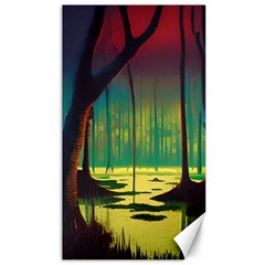 Nature Swamp Water Sunset Spooky Night Reflections Bayou Lake Canvas 40  X 72  by Grandong