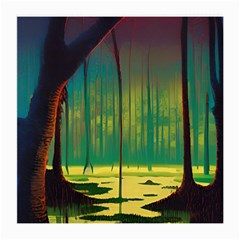 Nature Swamp Water Sunset Spooky Night Reflections Bayou Lake Medium Glasses Cloth (2 Sides)