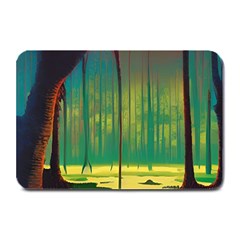 Nature Swamp Water Sunset Spooky Night Reflections Bayou Lake Plate Mats by Grandong