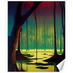 Nature Swamp Water Sunset Spooky Night Reflections Bayou Lake Canvas 11  x 14  10.95 x13.48  Canvas - 1