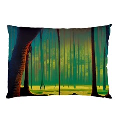 Nature Swamp Water Sunset Spooky Night Reflections Bayou Lake Pillow Case by Grandong