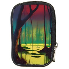 Nature Swamp Water Sunset Spooky Night Reflections Bayou Lake Compact Camera Leather Case by Grandong