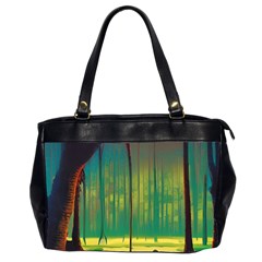 Nature Swamp Water Sunset Spooky Night Reflections Bayou Lake Oversize Office Handbag (2 Sides) by Grandong