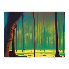 Nature Swamp Water Sunset Spooky Night Reflections Bayou Lake Two Sides Premium Plush Fleece Blanket (mini) by Grandong