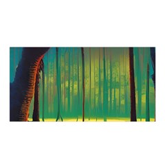 Nature Swamp Water Sunset Spooky Night Reflections Bayou Lake Satin Wrap 35  X 70  by Grandong