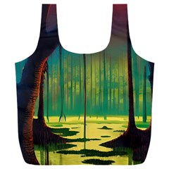 Nature Swamp Water Sunset Spooky Night Reflections Bayou Lake Full Print Recycle Bag (xxl) by Grandong