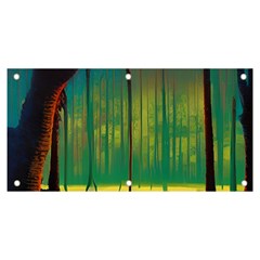 Nature Swamp Water Sunset Spooky Night Reflections Bayou Lake Banner And Sign 6  X 3  by Grandong