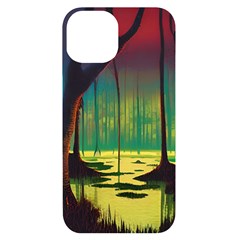 Nature Swamp Water Sunset Spooky Night Reflections Bayou Lake Iphone 14 Black Uv Print Case by Grandong