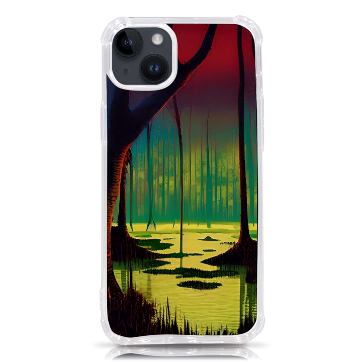 Nature Swamp Water Sunset Spooky Night Reflections Bayou Lake iPhone 14 Plus TPU UV Print Case