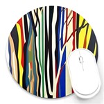 Abstract Trees Colorful Artwork Woods Forest Nature Artistic Round Mousepad Front