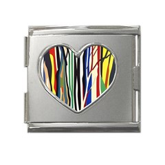 Abstract Trees Colorful Artwork Woods Forest Nature Artistic Mega Link Heart Italian Charm (18mm) by Grandong