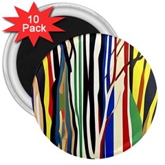 Abstract Trees Colorful Artwork Woods Forest Nature Artistic 3  Magnets (10 Pack)  by Grandong