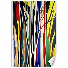 Abstract Trees Colorful Artwork Woods Forest Nature Artistic Canvas 12  X 18  by Grandong