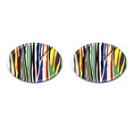 Abstract Trees Colorful Artwork Woods Forest Nature Artistic Cufflinks (Oval) Front(Pair)