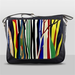 Abstract Trees Colorful Artwork Woods Forest Nature Artistic Messenger Bag by Grandong