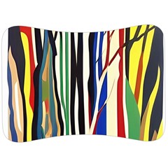 Abstract Trees Colorful Artwork Woods Forest Nature Artistic Velour Seat Head Rest Cushion by Grandong