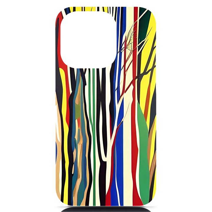 Abstract Trees Colorful Artwork Woods Forest Nature Artistic iPhone 14 Pro Black UV Print Case