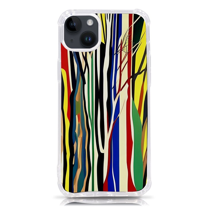 Abstract Trees Colorful Artwork Woods Forest Nature Artistic iPhone 14 Plus TPU UV Print Case