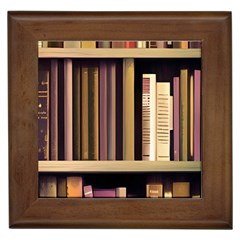 Books Bookshelves Office Fantasy Background Artwork Book Cover Apothecary Book Nook Literature Libra Framed Tile by Grandong