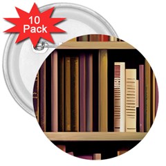 Books Bookshelves Office Fantasy Background Artwork Book Cover Apothecary Book Nook Literature Libra 3  Buttons (10 Pack)  by Grandong