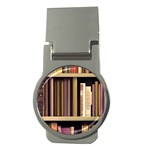 Books Bookshelves Office Fantasy Background Artwork Book Cover Apothecary Book Nook Literature Libra Money Clips (Round)  Front