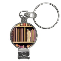 Books Bookshelves Office Fantasy Background Artwork Book Cover Apothecary Book Nook Literature Libra Nail Clippers Key Chain by Grandong