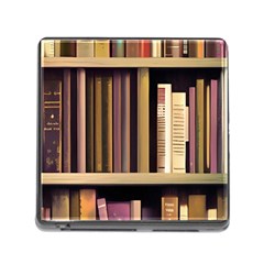 Books Bookshelves Office Fantasy Background Artwork Book Cover Apothecary Book Nook Literature Libra Memory Card Reader (square 5 Slot) by Grandong