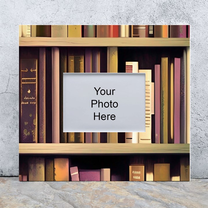 Books Bookshelves Office Fantasy Background Artwork Book Cover Apothecary Book Nook Literature Libra White Wall Photo Frame 5  x 7 