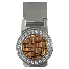 Room Interior Library Books Bookshelves Reading Literature Study Fiction Old Manor Book Nook Reading Money Clips (cz)  by Grandong