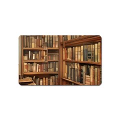 Room Interior Library Books Bookshelves Reading Literature Study Fiction Old Manor Book Nook Reading Magnet (name Card) by Grandong