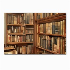 Room Interior Library Books Bookshelves Reading Literature Study Fiction Old Manor Book Nook Reading Postcard 4 x 6  (pkg Of 10) by Grandong