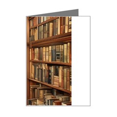 Room Interior Library Books Bookshelves Reading Literature Study Fiction Old Manor Book Nook Reading Mini Greeting Card by Grandong