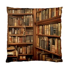 Room Interior Library Books Bookshelves Reading Literature Study Fiction Old Manor Book Nook Reading Standard Cushion Case (one Side) by Grandong