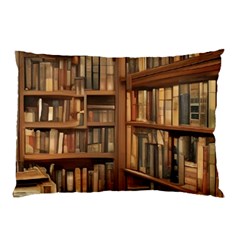 Room Interior Library Books Bookshelves Reading Literature Study Fiction Old Manor Book Nook Reading Pillow Case (two Sides) by Grandong