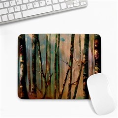 Woodland Woods Forest Trees Nature Outdoors Mist Moon Background Artwork Book Small Mousepad by Grandong