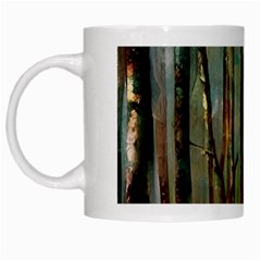 Woodland Woods Forest Trees Nature Outdoors Mist Moon Background Artwork Book White Mug by Grandong