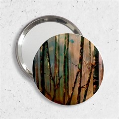 Woodland Woods Forest Trees Nature Outdoors Mist Moon Background Artwork Book 2 25  Handbag Mirrors by Grandong