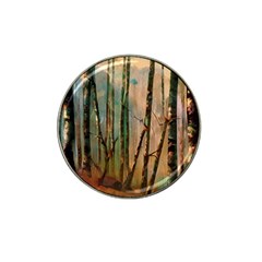 Woodland Woods Forest Trees Nature Outdoors Mist Moon Background Artwork Book Hat Clip Ball Marker (4 Pack) by Grandong