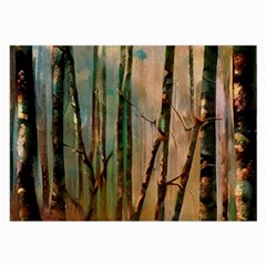 Woodland Woods Forest Trees Nature Outdoors Mist Moon Background Artwork Book Large Glasses Cloth (2 Sides) by Grandong