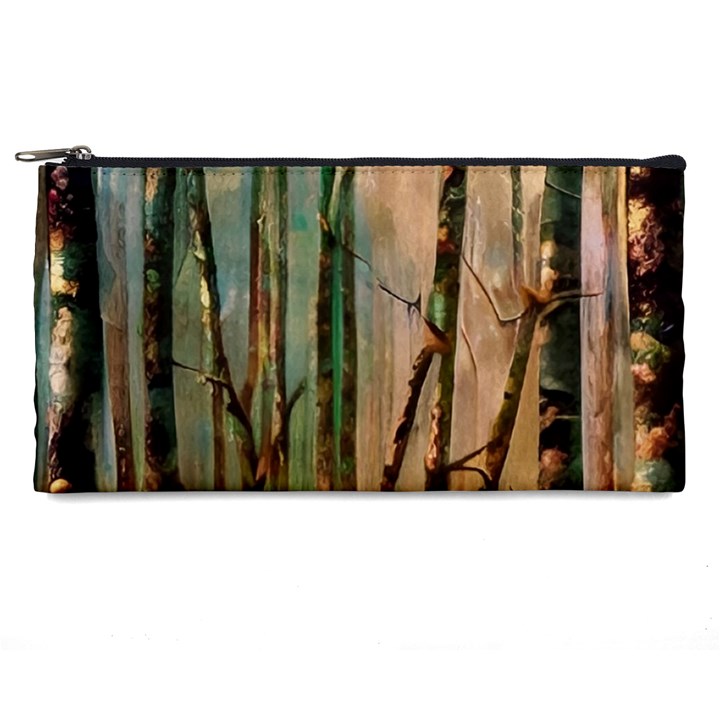 woodland woods forest trees nature outdoors mist moon background artwork book Pencil Case