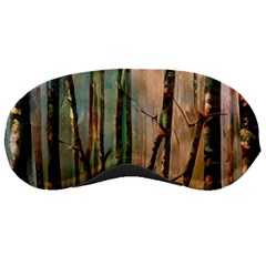 Woodland Woods Forest Trees Nature Outdoors Mist Moon Background Artwork Book Sleep Mask by Grandong