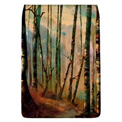 Woodland Woods Forest Trees Nature Outdoors Mist Moon Background Artwork Book Removable Flap Cover (l) by Grandong