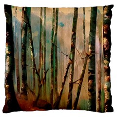 Woodland Woods Forest Trees Nature Outdoors Mist Moon Background Artwork Book Standard Premium Plush Fleece Cushion Case (one Side) by Grandong