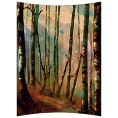 Woodland Woods Forest Trees Nature Outdoors Mist Moon Background Artwork Book Back Support Cushion by Grandong