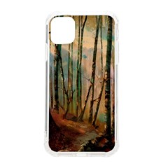 Woodland Woods Forest Trees Nature Outdoors Mist Moon Background Artwork Book Iphone 11 Tpu Uv Print Case by Grandong