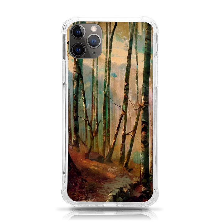 woodland woods forest trees nature outdoors mist moon background artwork book iPhone 11 Pro Max 6.5 Inch TPU UV Print Case