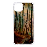 woodland woods forest trees nature outdoors mist moon background artwork book iPhone 14 Plus TPU UV Print Case Front