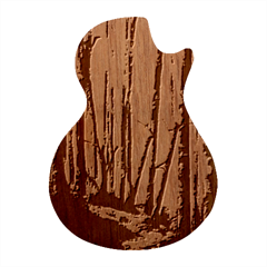 Woodland Woods Forest Trees Nature Outdoors Mist Moon Background Artwork Book Guitar Shape Wood Guitar Pick Holder Case And Picks Set by Grandong