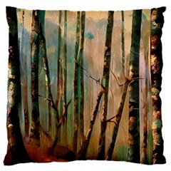 Woodland Woods Forest Trees Nature Outdoors Mist Moon Background Artwork Book 16  Baby Flannel Cushion Case (two Sides) by Grandong